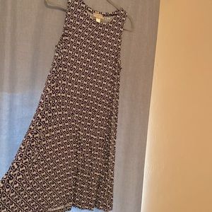 Black and white detailed dress with hints of purple